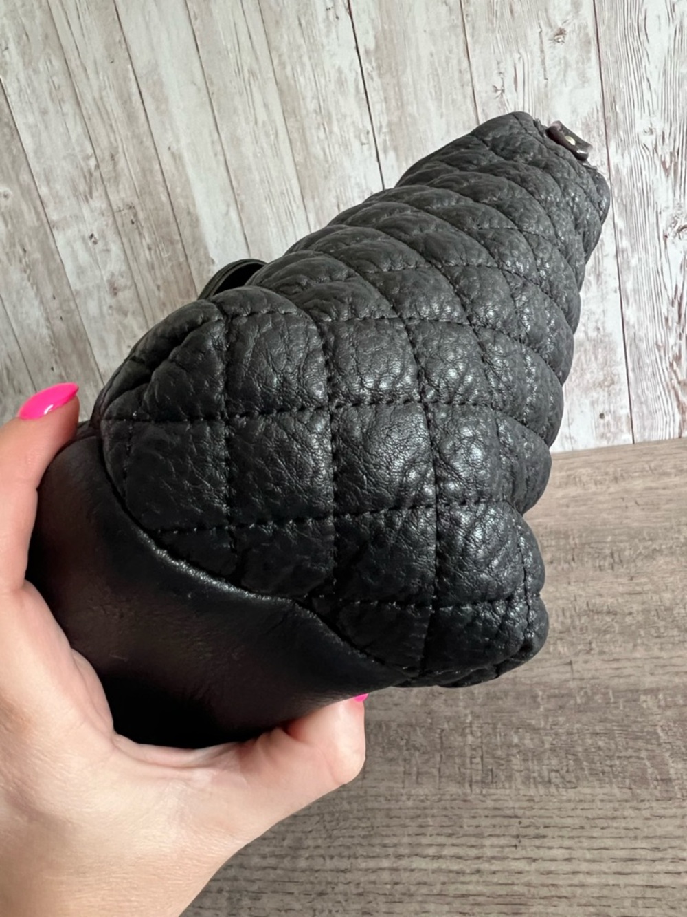 Aimee Kestenberg Black Quilted Leather Moto Shoulder Bag - Picture 7 of 10